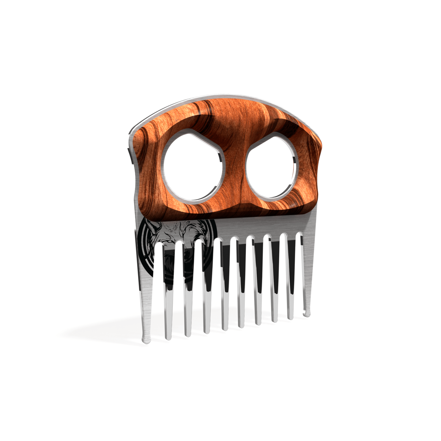Tiger Wood Stainless Beard Pick - Beards and Stuff