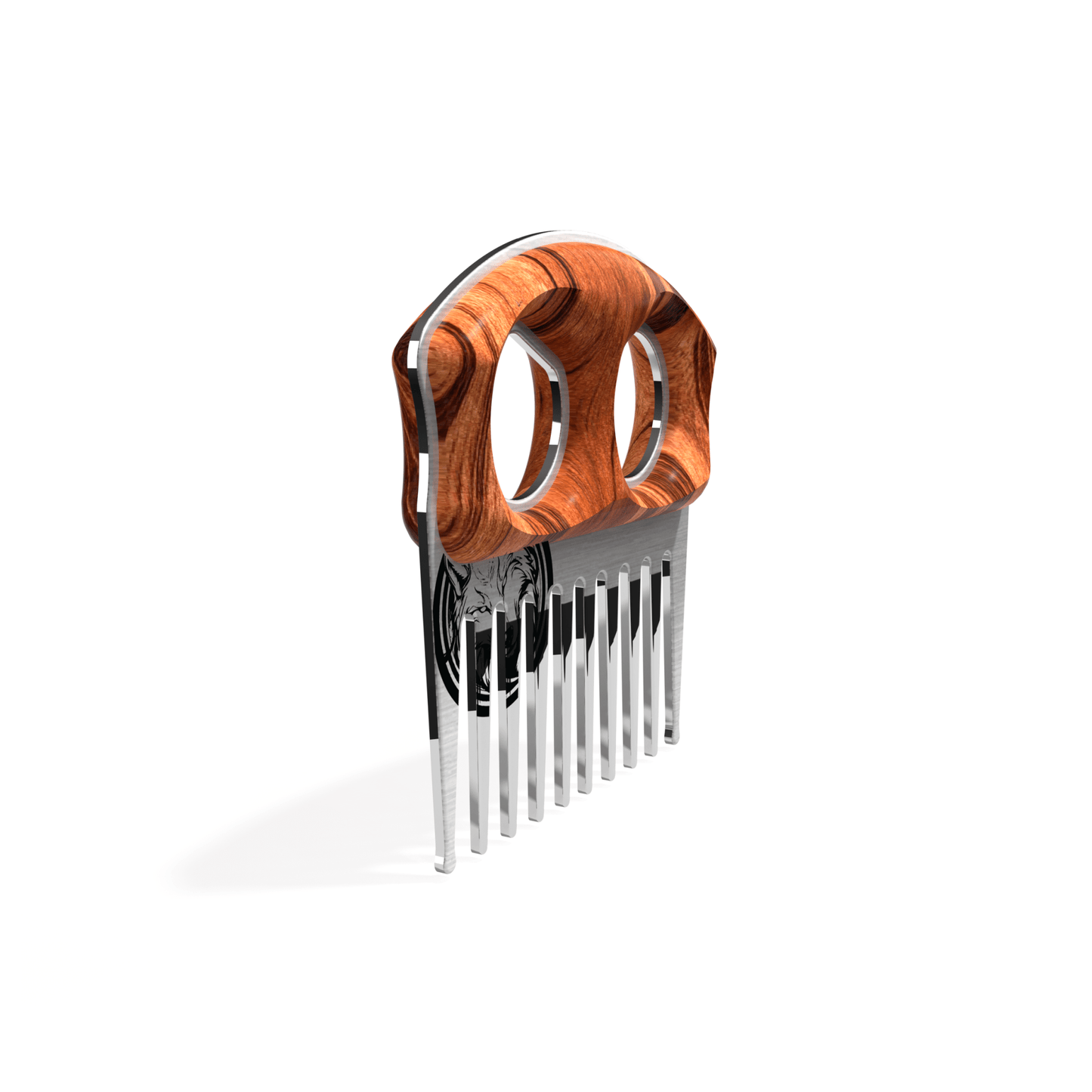 Tiger Wood Stainless Beard Pick - Beards and Stuff